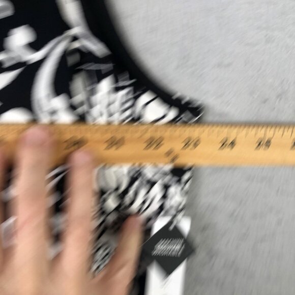 Sandra Darren Dress Womens 22W Black White Damask Sleeveless A-Line Plus Lined - Picture 5 of 16